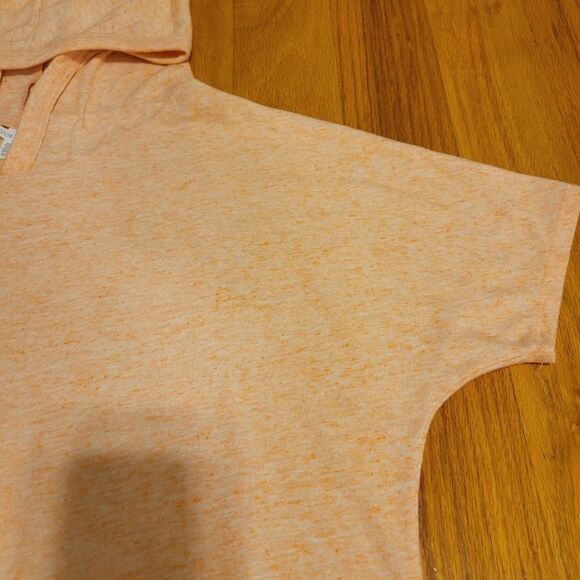 Victoria's Secret Flax Blend Peach/Pink Short Sleeve Hooded T-shirt M - Picture 4 of 10